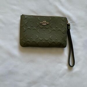 Coach Green Leather Wristlet